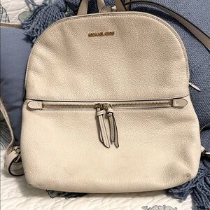 Michael Kors Off-White Leather Backpack